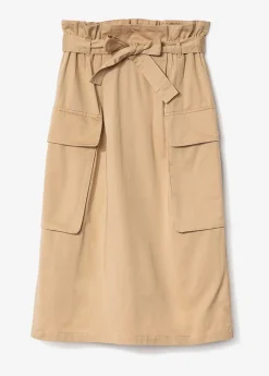 Beige cargokjol i bomull
