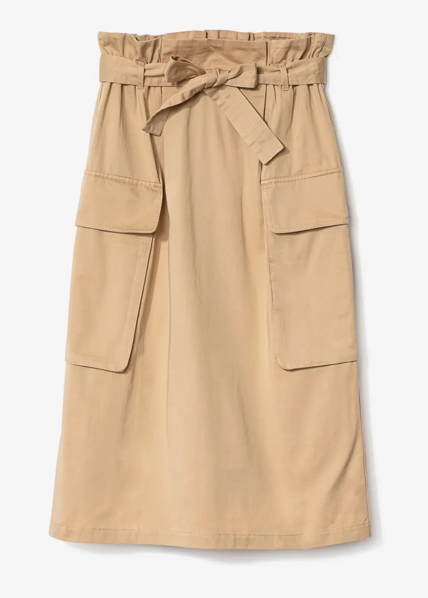 Beige cargokjol i bomull