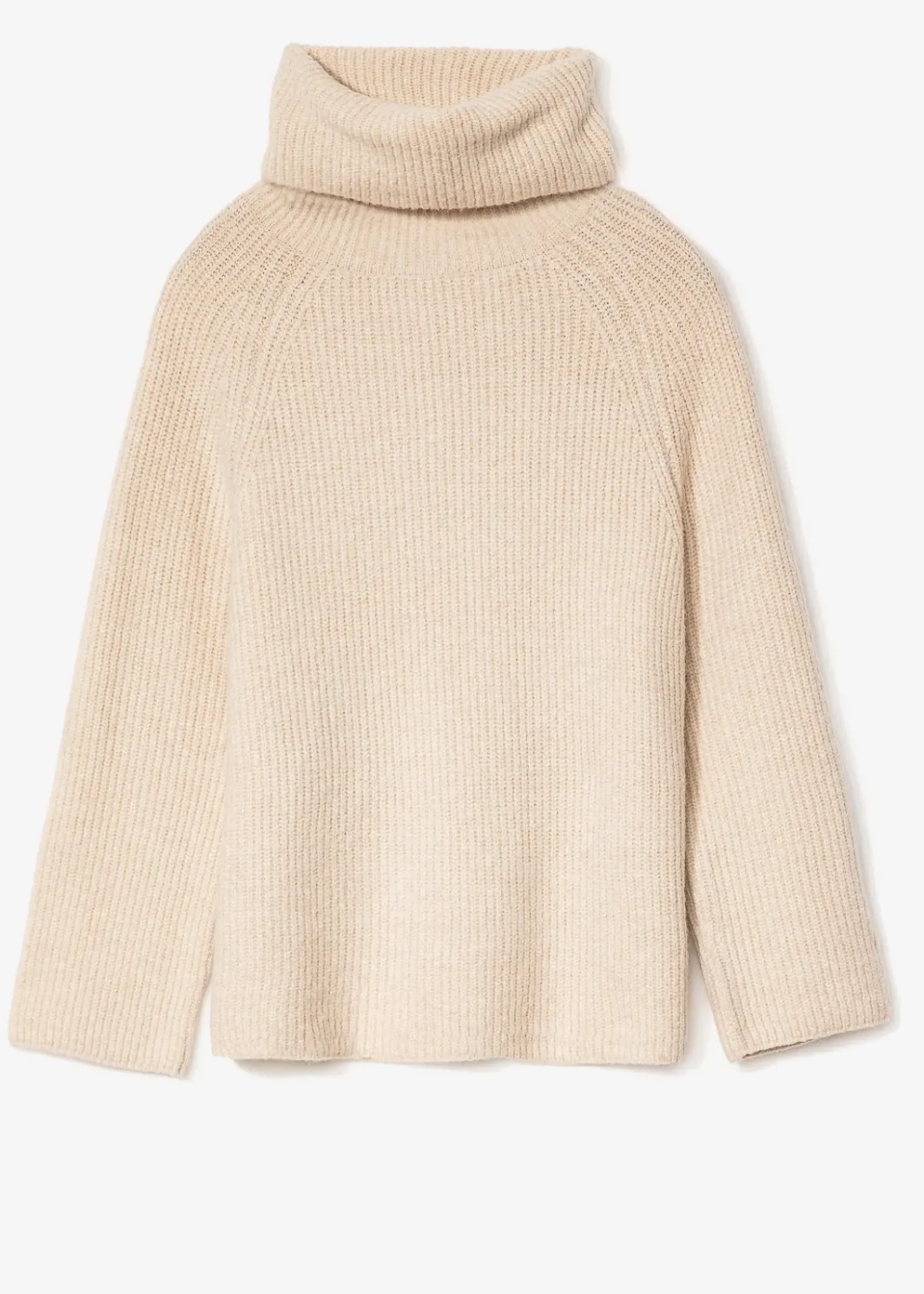 Beige patentstickad tröja