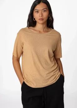 Beige tröja i linblandning