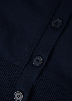 Blå finstickad cardigan