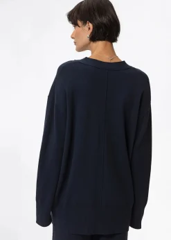 Blå finstickad cardigan