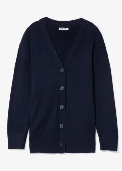 Blå finstickad cardigan