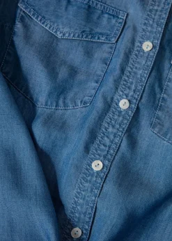Blå skjorta i tencel lyocell