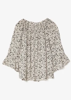 Blommig 3/4 ärmad blus