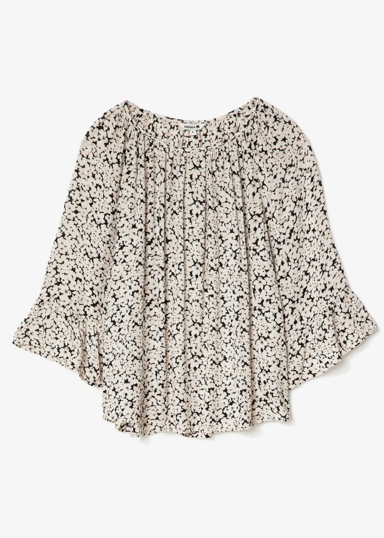 Blommig 3/4 ärmad blus