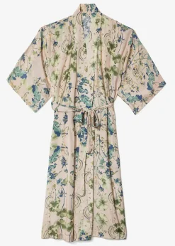 Blommig lång kimono