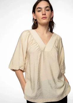 Blus med puffärm