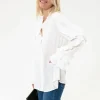 Blus med volanger