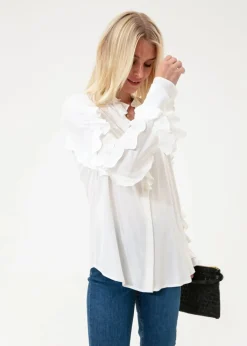 Blus med volanger
