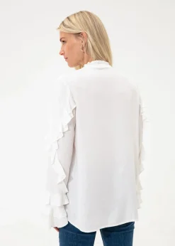 Blus med volanger