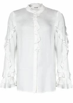 Blus med volanger