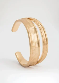 Brett guldfärgat armband