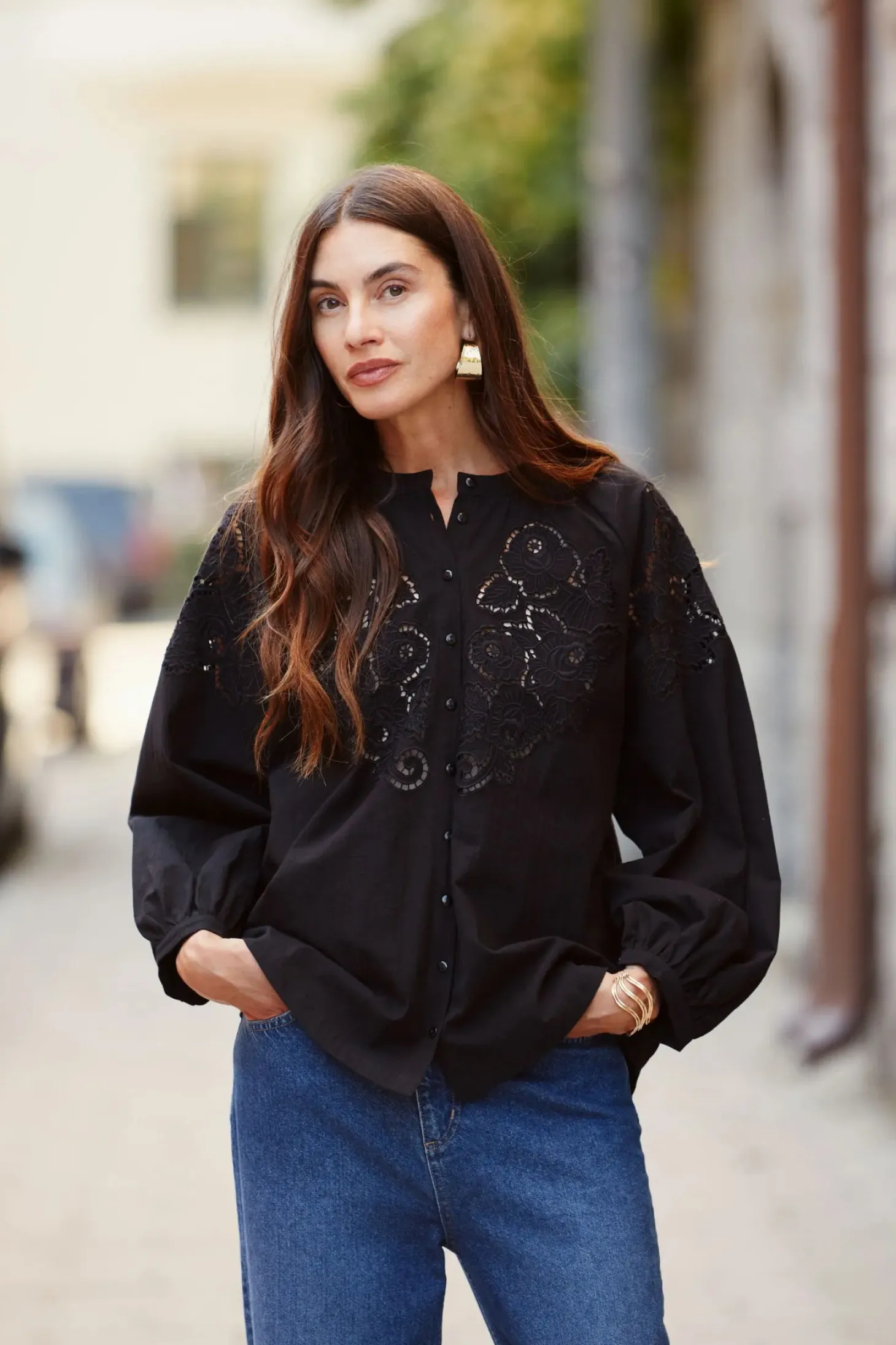 Broderad blus