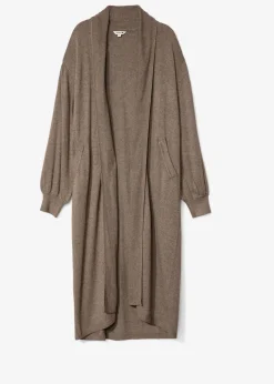 Brun lång stickad kofta