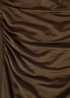Draperad lång grön klänning
