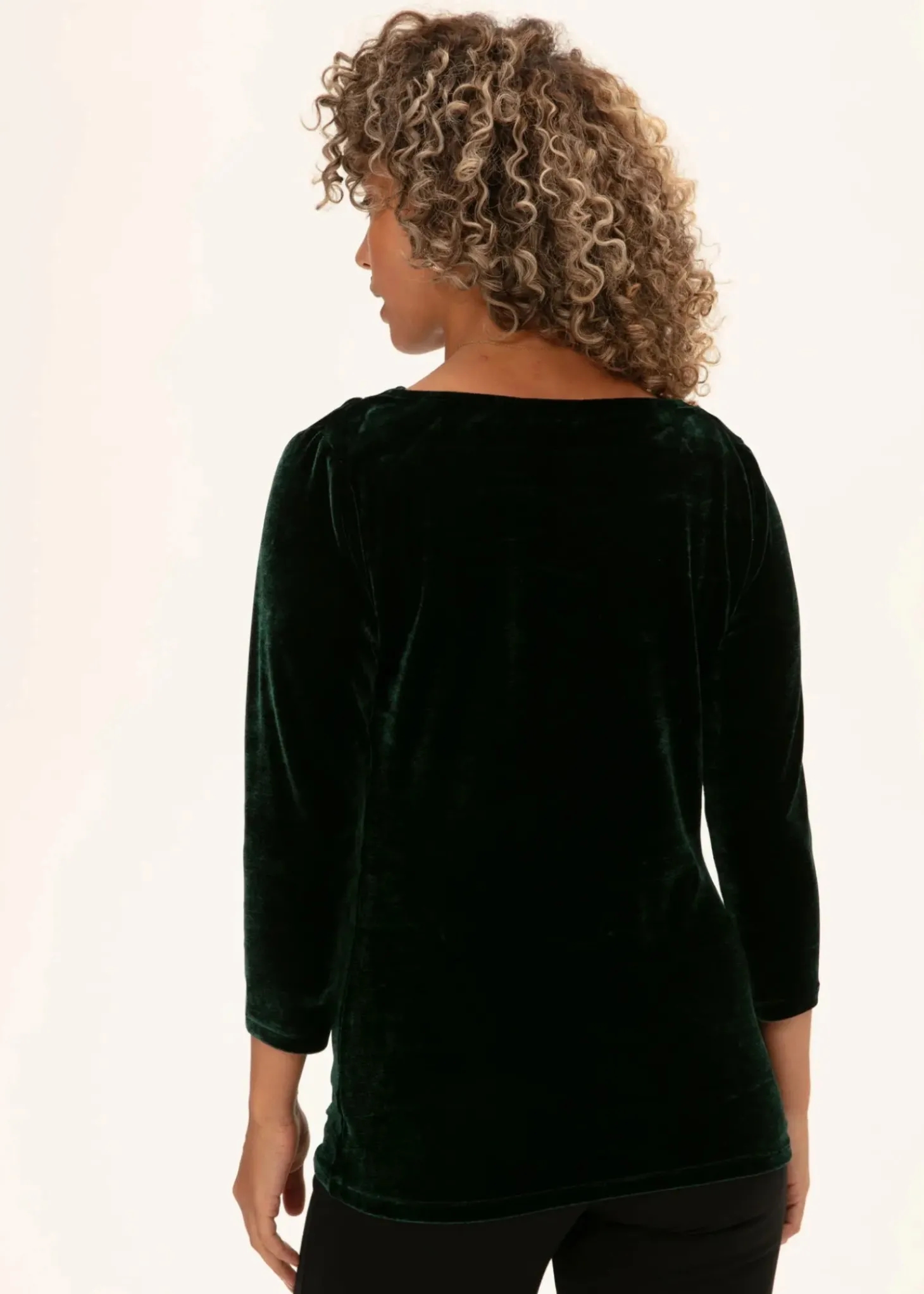 Draperad velourtopp