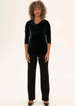 Draperad velourtopp