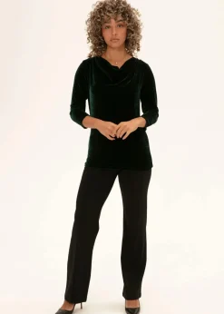 Draperad velourtopp