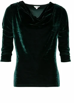 Draperad velourtopp