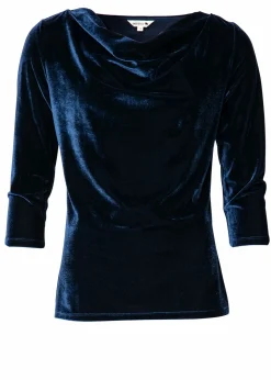 Draperad velourtopp