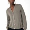 Enfärgad cardigan med krage