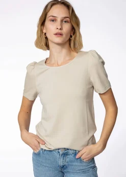 Enfärgad t-shirt med puffärm