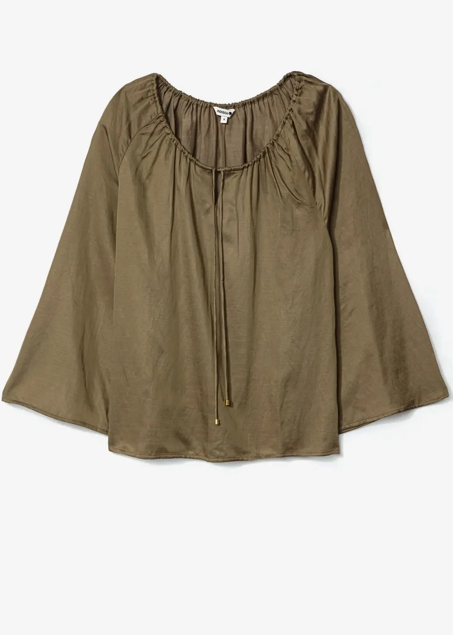 Grön blus med vid ärm