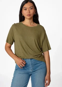 Grön t-shirt i linblandning