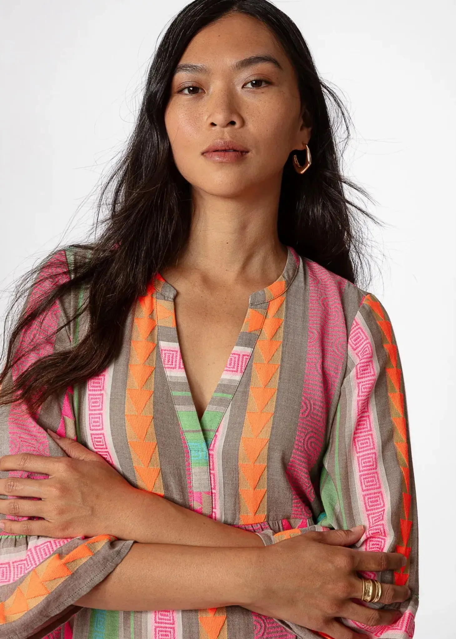 Kort jacquard-vävd tunika