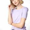 Lila t-shirt med puffärm