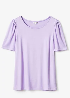 Lila t-shirt med puffärm