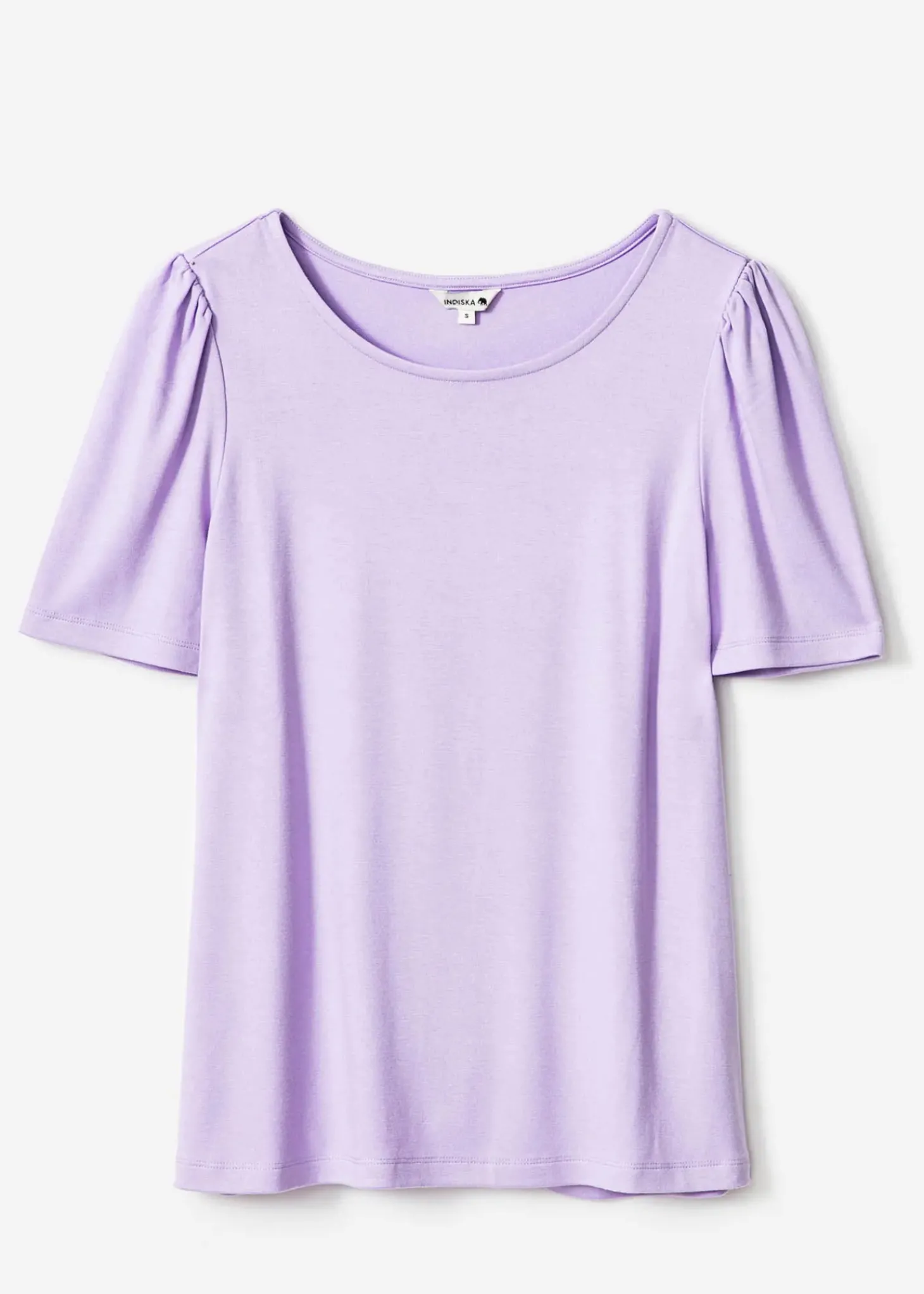 Lila t-shirt med puffärm