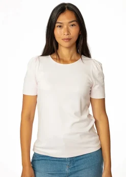 Ljusrosa t-shirt med puffärm
