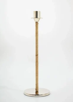 Ljusstake med rottingdetalj