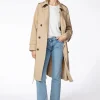 Lång beige trench coat