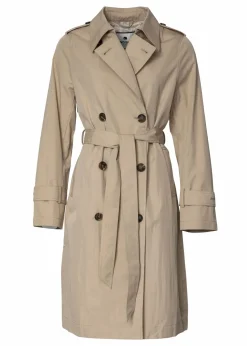 Lång beige trench coat