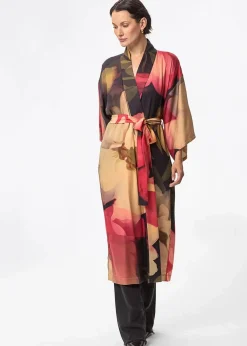 Mönstrad lång kimono