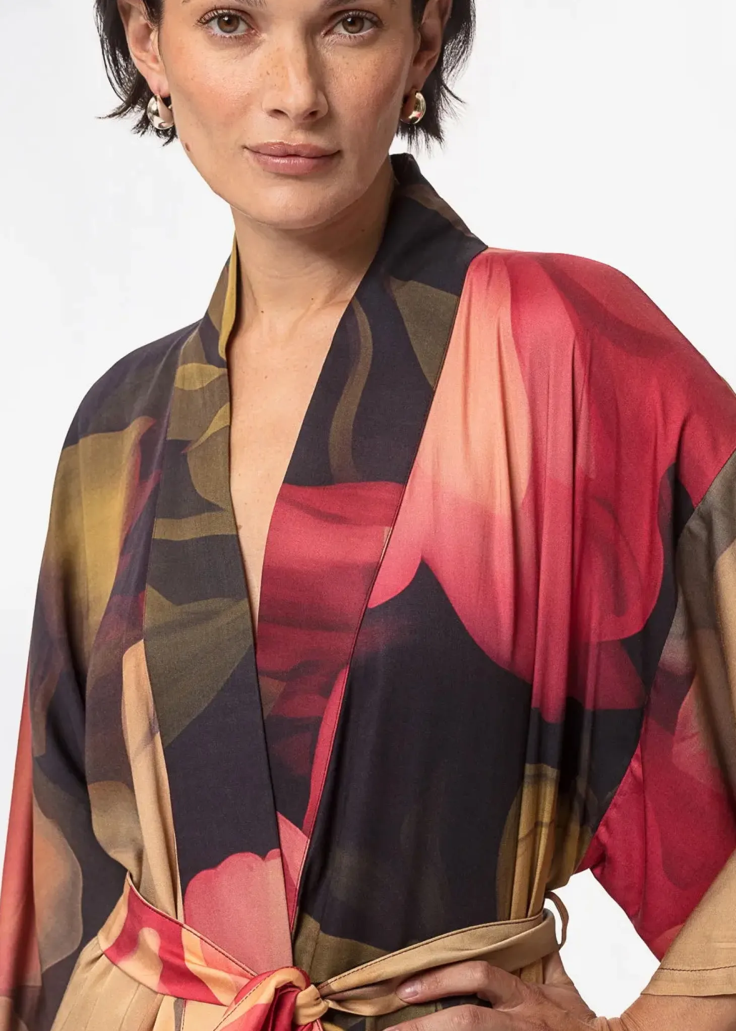 Mönstrad lång kimono