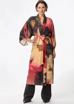 Mönstrad lång kimono