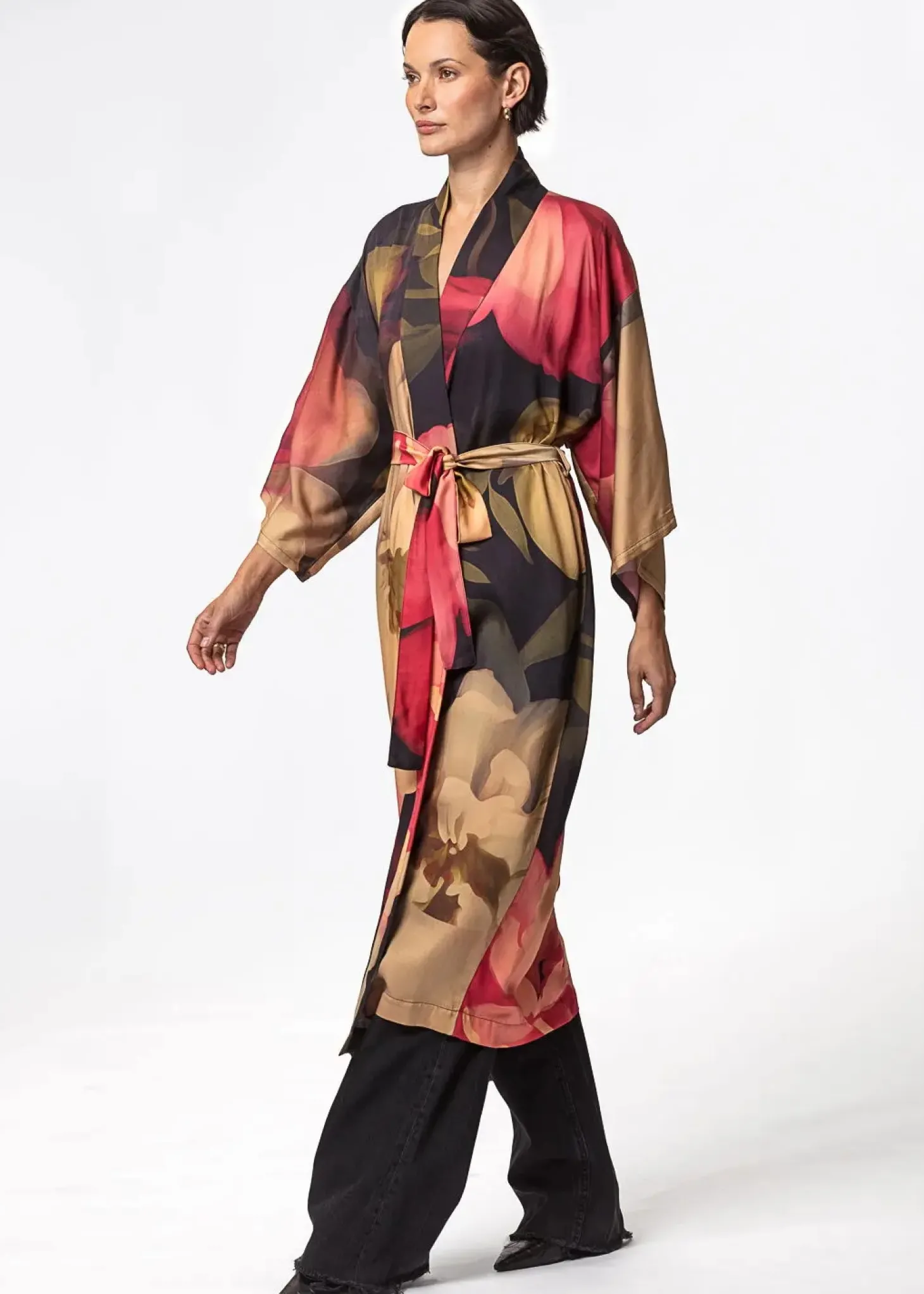 Mönstrad lång kimono
