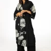 Mönstrad svart kimono