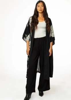 Mönstrad svart kimono