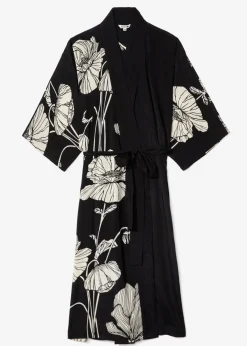 Mönstrad svart kimono