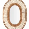 Oval spegel i bambu