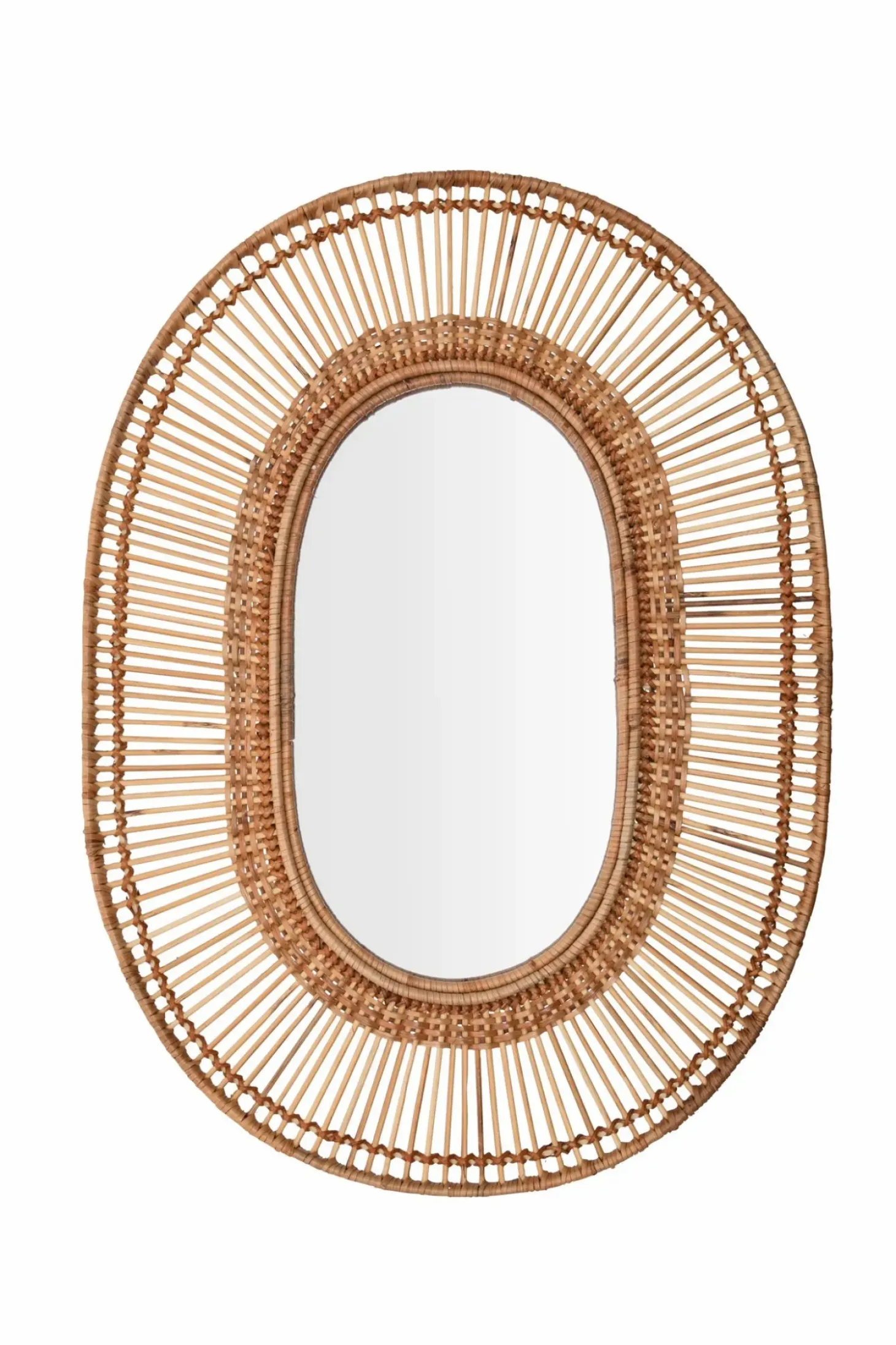 Oval spegel i bambu
