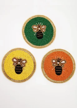 Pärlbroderat glasunderlägg 2-pack
