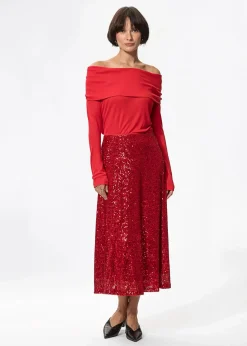 Röd off-shoulder topp