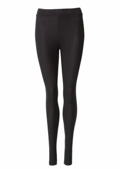 Ribbade leggings i jersey