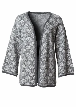 Stickad kort cardigan i ullblandning